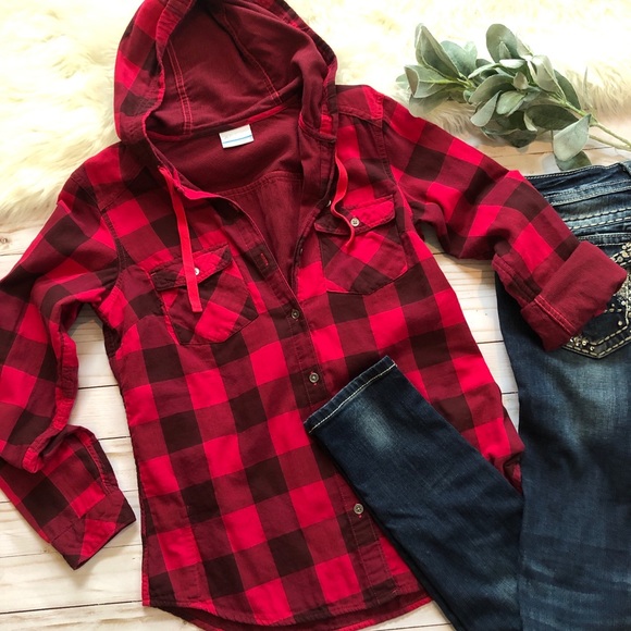 Columbia Tops - Columbia plaid XS shirt hoodie